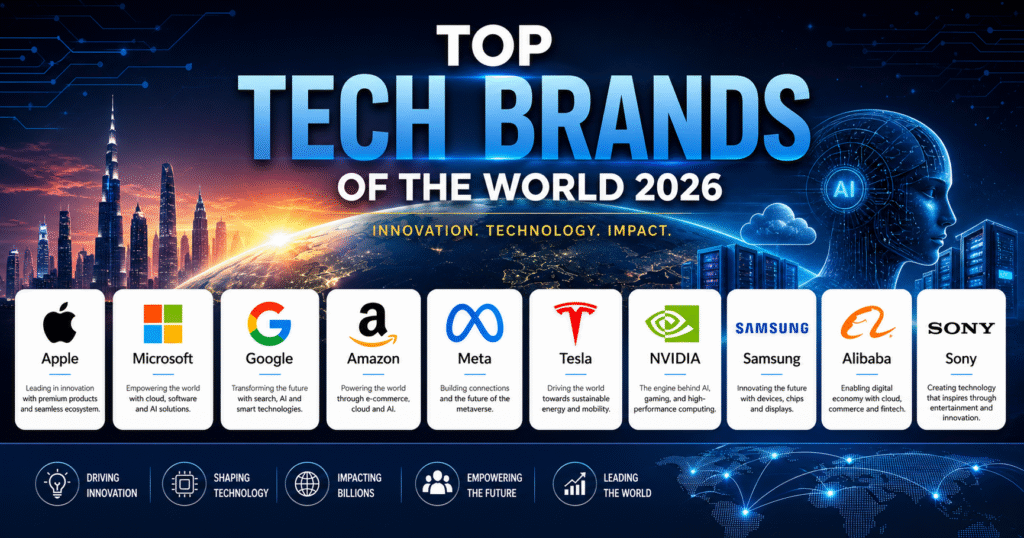 Top Tech Brands of the World (2026) – Global Giants Leading Innovation 52fa79c8 9b9b 491c afa9 d6ffa9eea371